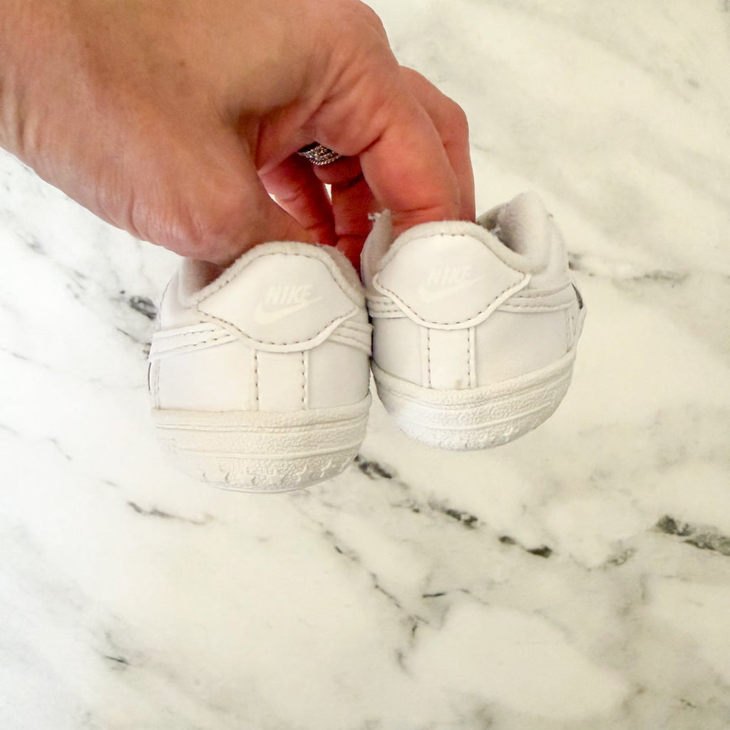 Nike Baby Force 1 Crib Shoe in 'White White' | 2C