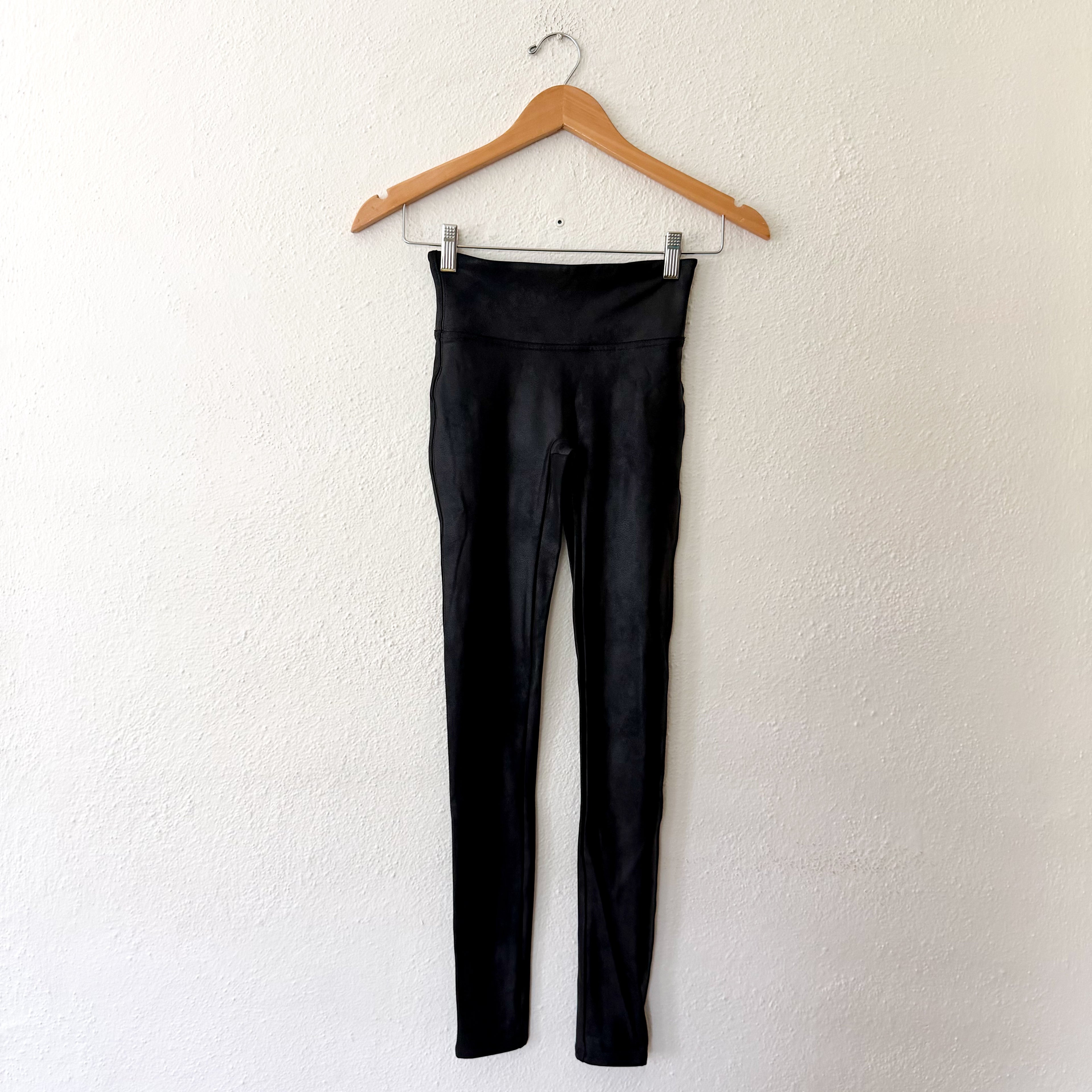 Spanx Black Faux Leather Leggings | XS