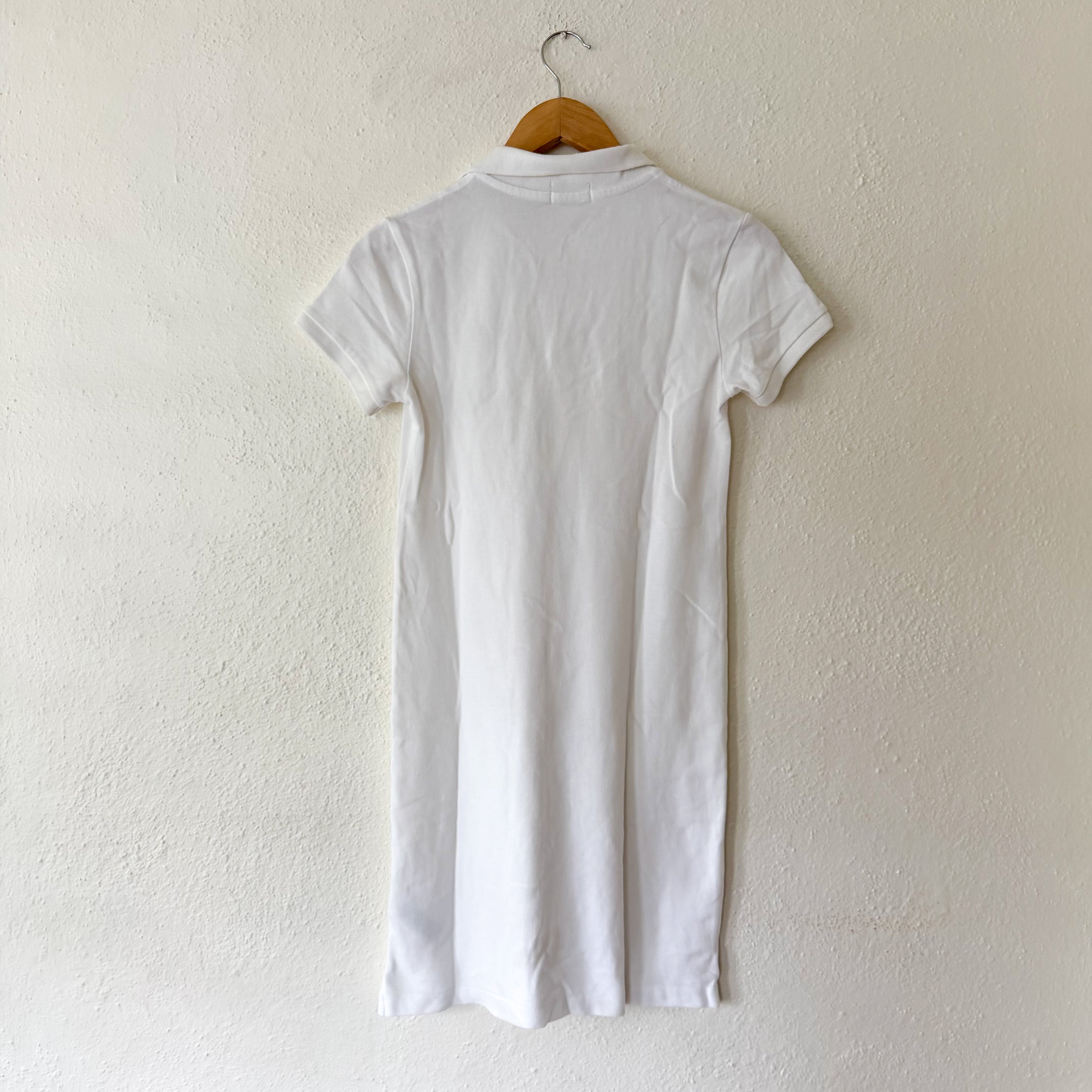 Polo Ralph Lauren White Cotton Mesh Pique Polo Mini Dress | XXS