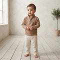 Next Clothing Taupe Quarter Zip Cotton Sweatshirt | sz 18-24m