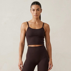 Nuuds Elevate Scoop Crop Top Tank Top in Eggplant | M