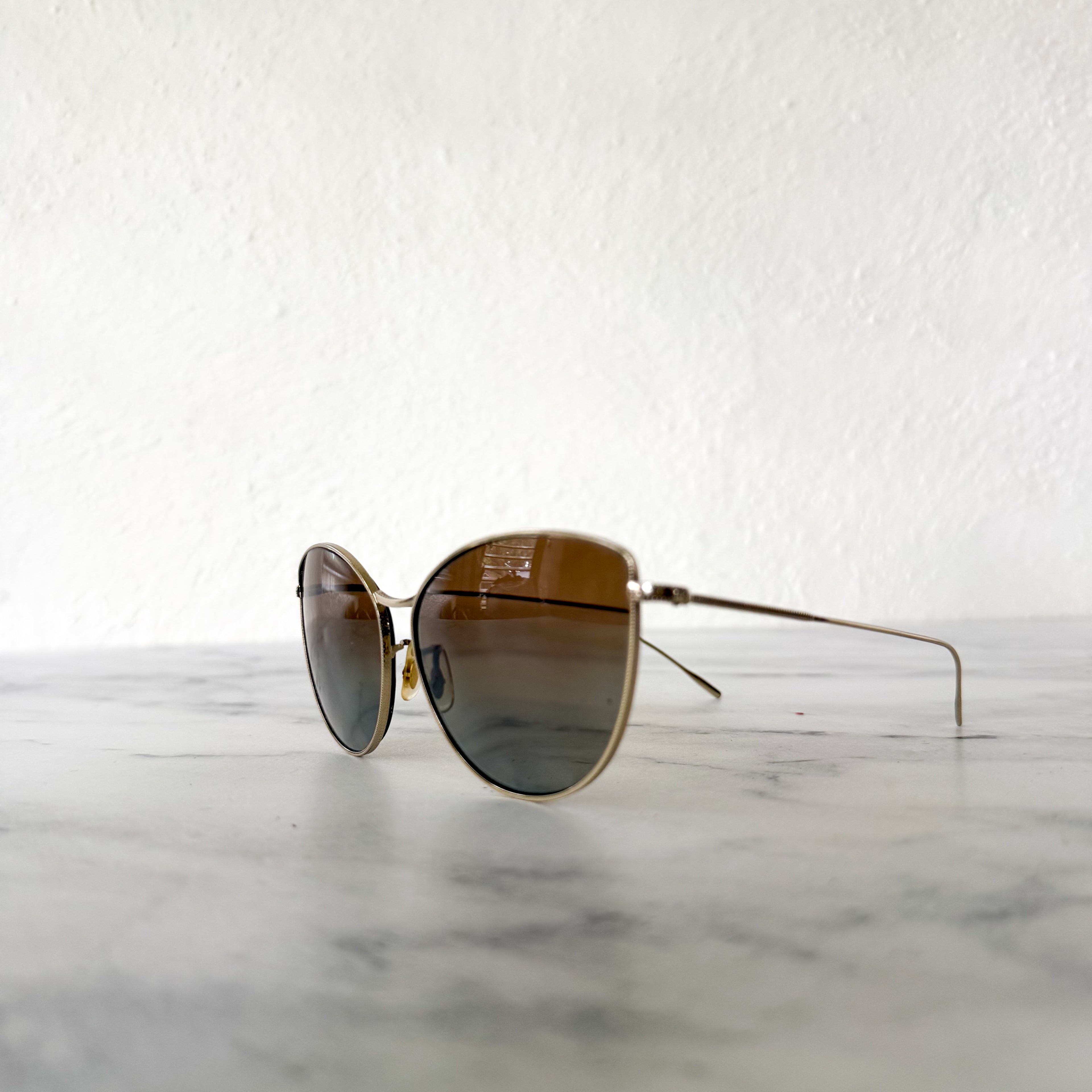 Oliver Peoples Rayette Soft Gold Cat-Eye Sunglasses in Sunrise Gradient