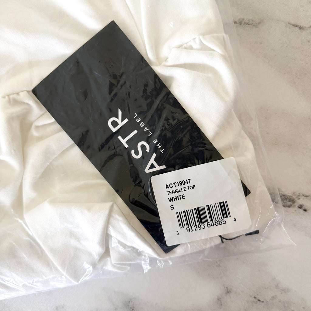 ASTR The Label White Tennille Off Shoulder Peplum Top | S