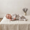 Mori Organic Cotton Brown Stripe Long Sleeve 2-Way Clever Zip Footie Sleeper | 0-3m