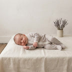 Mori Organic Cotton Brown Stripe Long Sleeve 2-Way Clever Zip Footie Sleeper | 0-3m