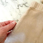 Petit Filippe Tan Knit Pom Pom Drawstring Pull On Pants | 6-9m