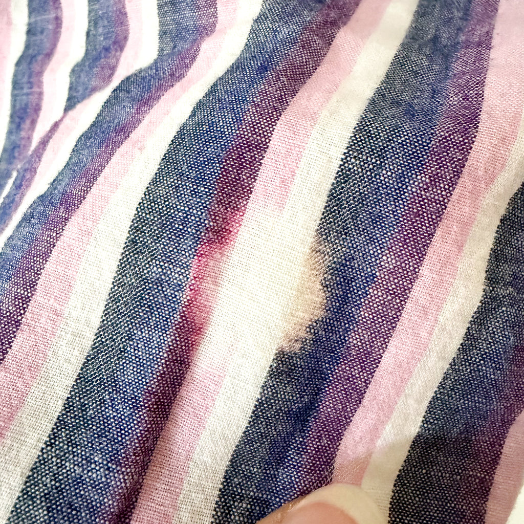 Taylorbyrd 100% Cotton Oversized Purple Striped Button Down Shirt | S