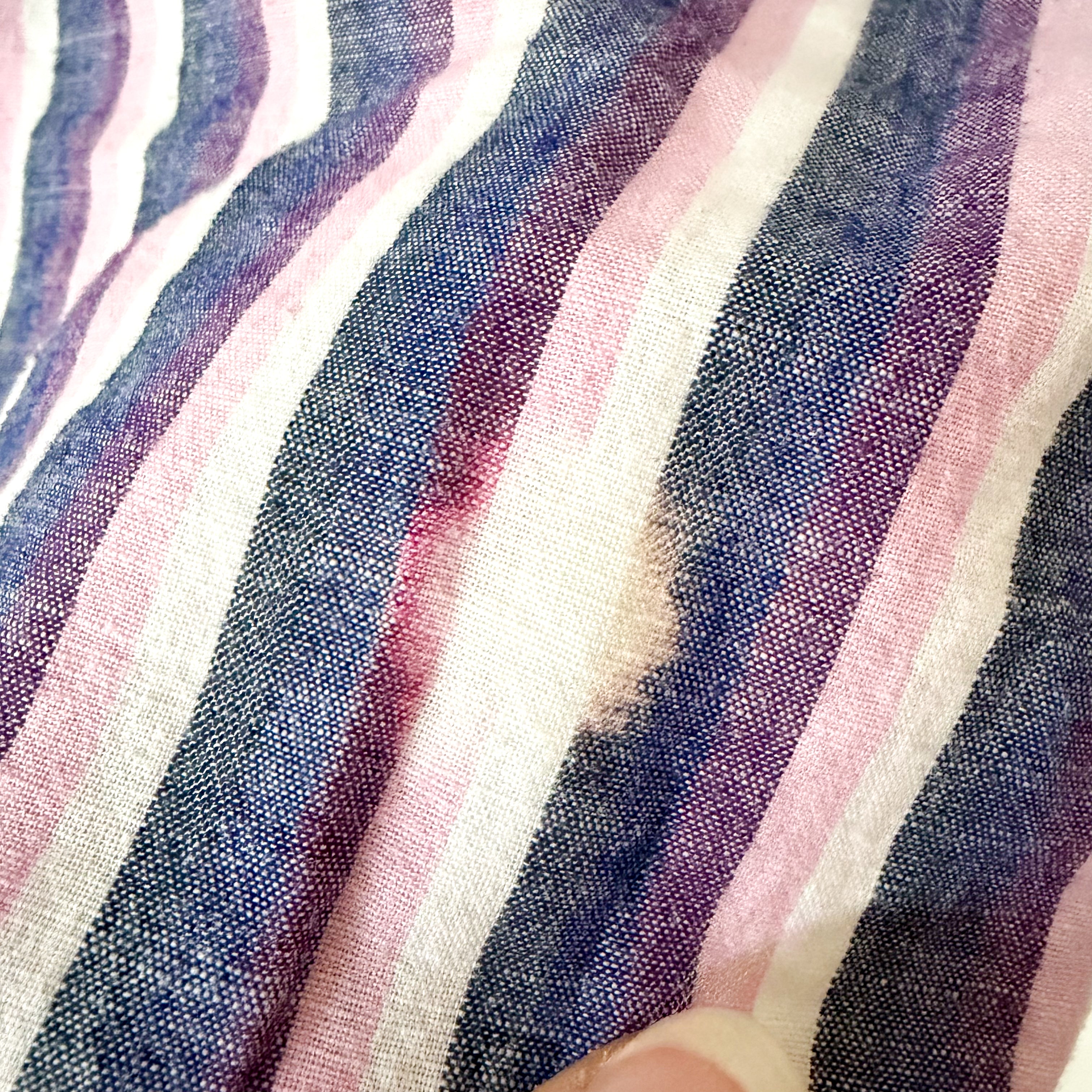 Taylorbyrd 100% Cotton Oversized Purple Striped Button Down Shirt | S