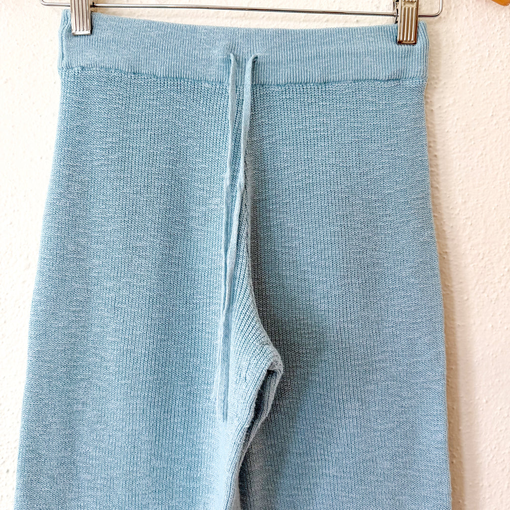 Free People Beach Turquoise Open Weave Wide Leg Pants | XS