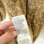 & Other Stories Wrap-Effect Gold Sequin Dolman Sleeve Mini Dress | 0/EUR 32