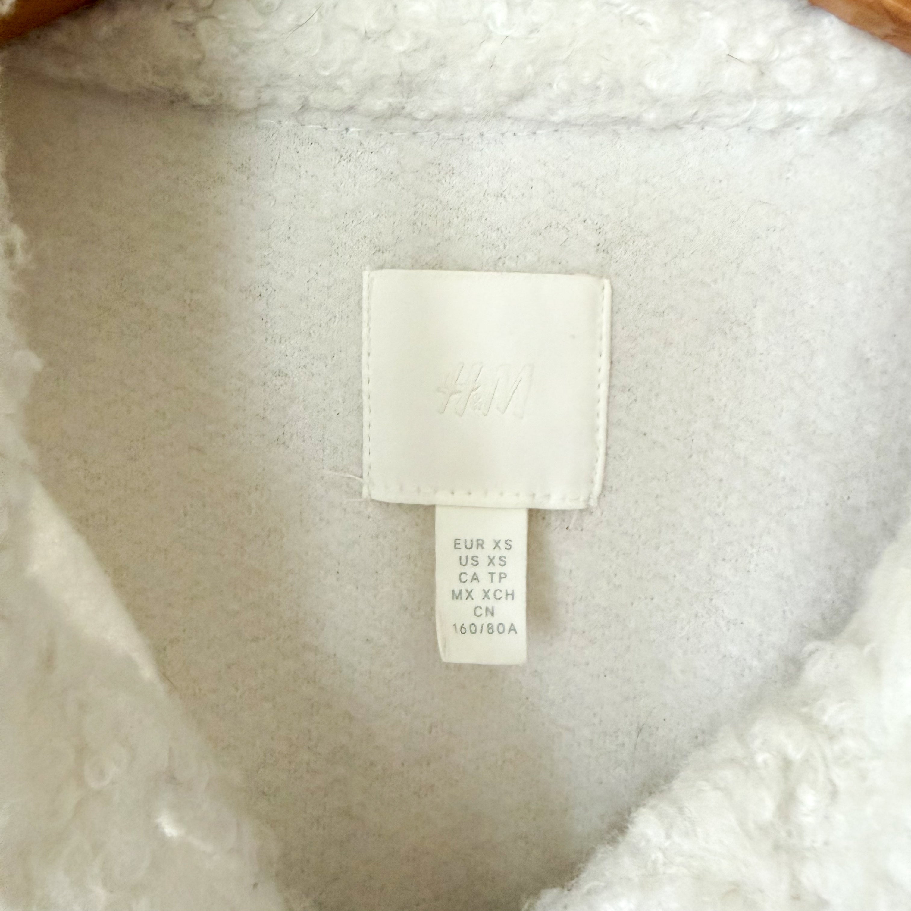 H&M Oversized Teddy Sherpa Shacket in Cream | XS