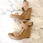 Stuart Weitzman Women's Alexis Braided Espadrille Wedge Sandals in Natural | 6.5