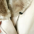 Reiss Dawson Full Length Belted Coat with Detachable Faux Fur Shawl Collar in Dusty Mauve | XS