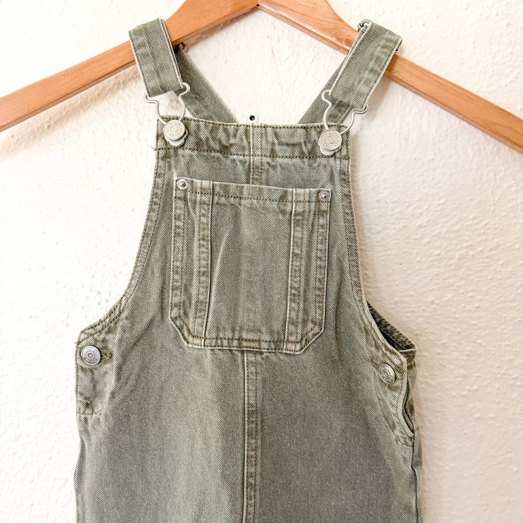 Zara Dusty Sage Green Cotton Overalls | 9-12m