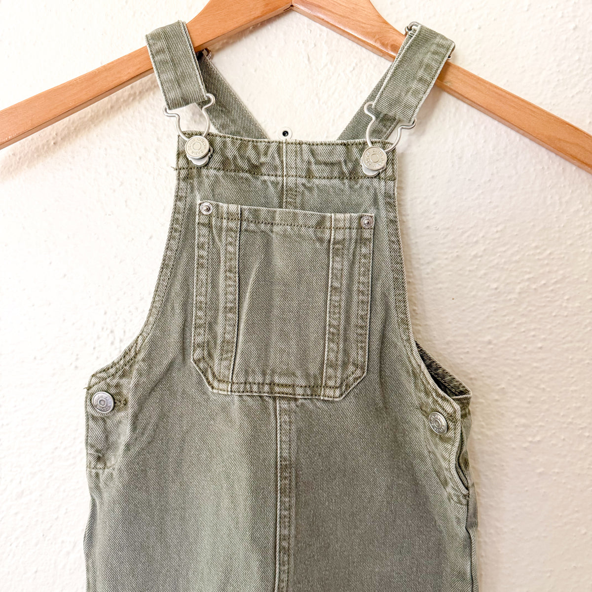Zara Dusty Sage Green Cotton Overalls | 9-12m