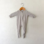 Kyte Baby Silver Grey Bamboo 2-Way Zipper Footed Sleeper | 0-3m