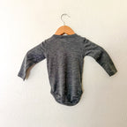 H&M 100% Washable Wool Charcoal Long Sleeve Bodysuit | 9-12m