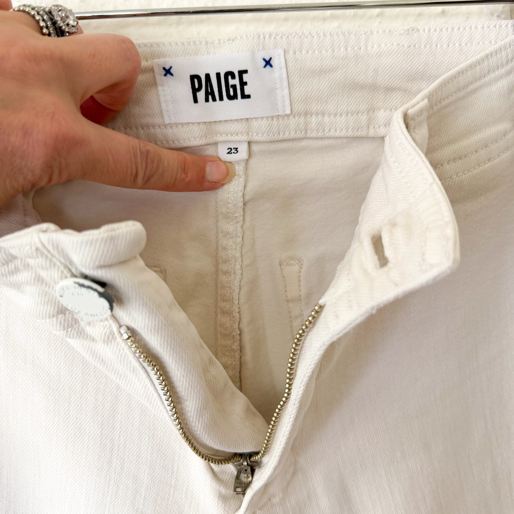 PAIGE Nellie High Rise Cropped Wide Leg Jeans in Crisp White | 23/00