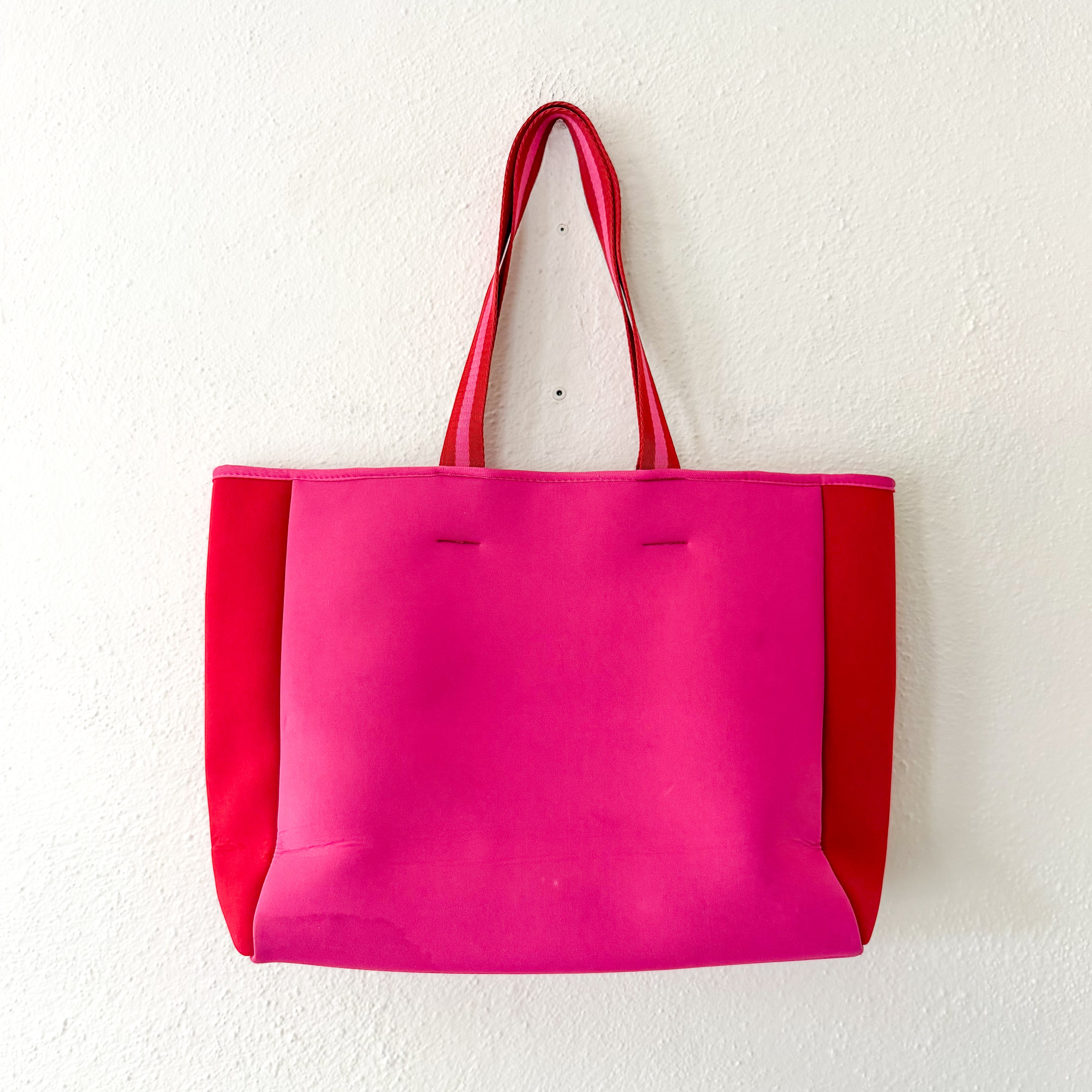 Summersalt Neoprene Hot Pink/Red Beach Tote Bag
