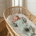 Cloud Island Sage Green Cotton Footed Zipper Sleeper | 3-6m