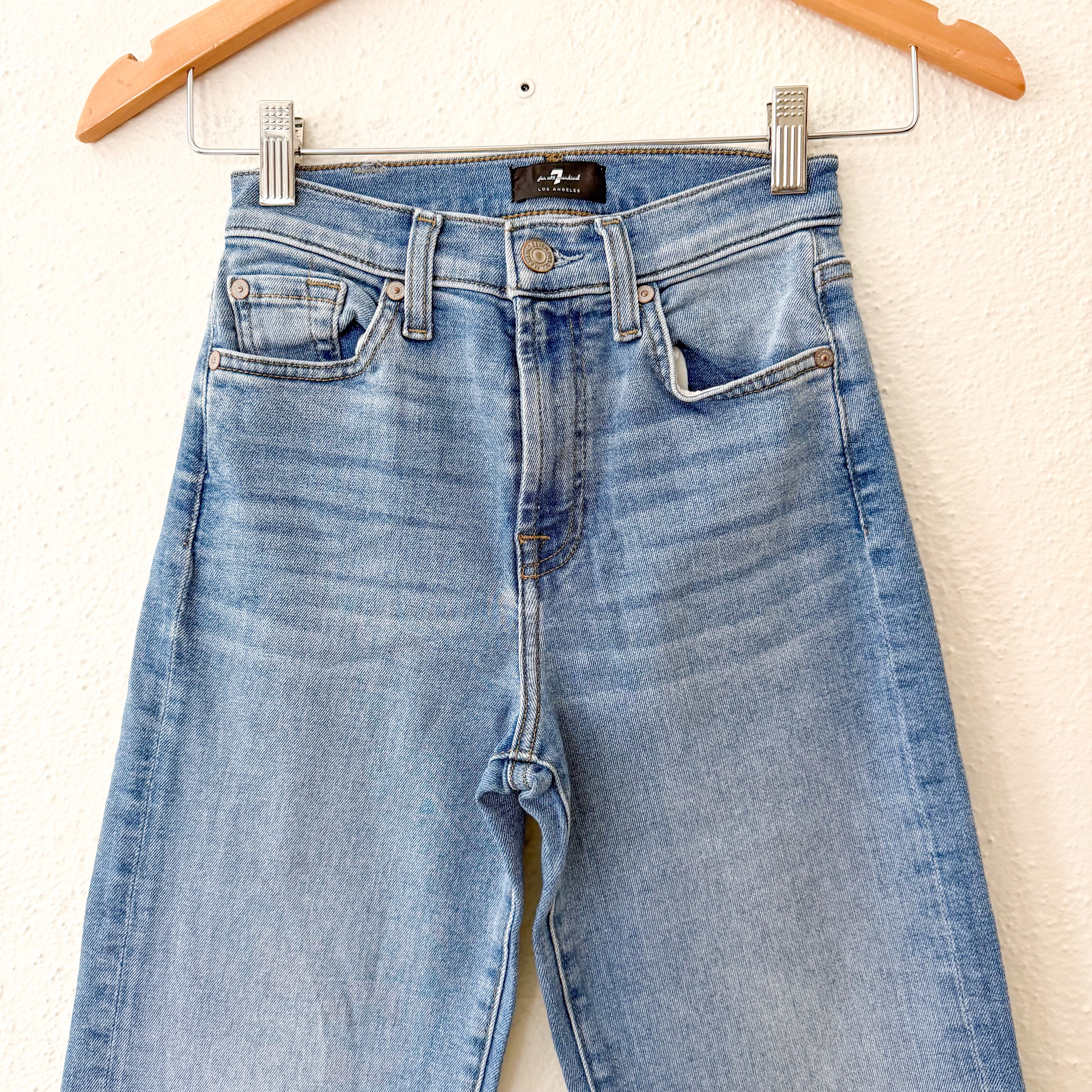7 For All Mankind Cropped Alexa High-Rise Medium Wash Straight/Wide Leg Jeans | 23