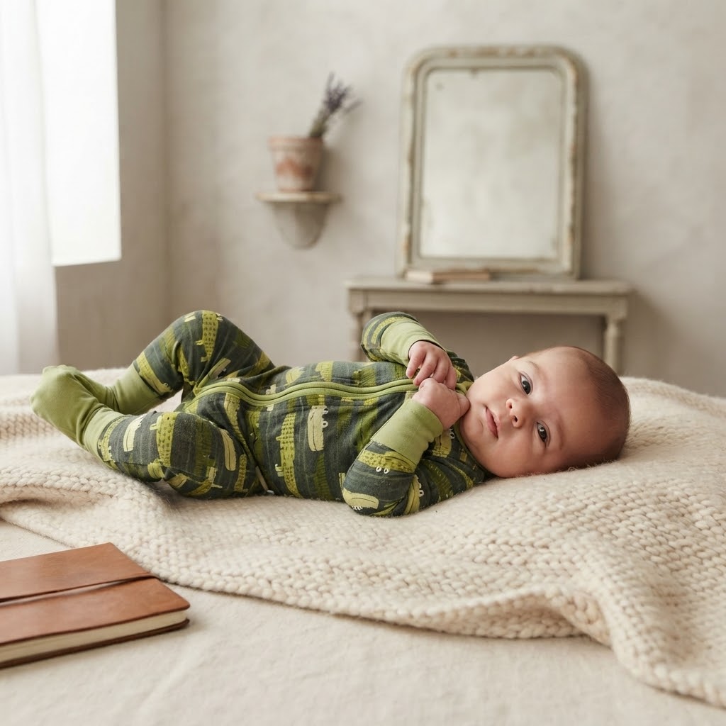 Little Sleepies Alligators Long Sleeve Footed Sleeper | 3-6m