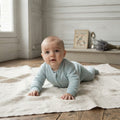 H&M Ocean Blue Fleece Zip-Front Sleeper Jumpsuit | PM (Premie)
