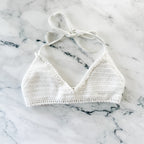 Billabong White Halter Crochet Bikini Top | XS