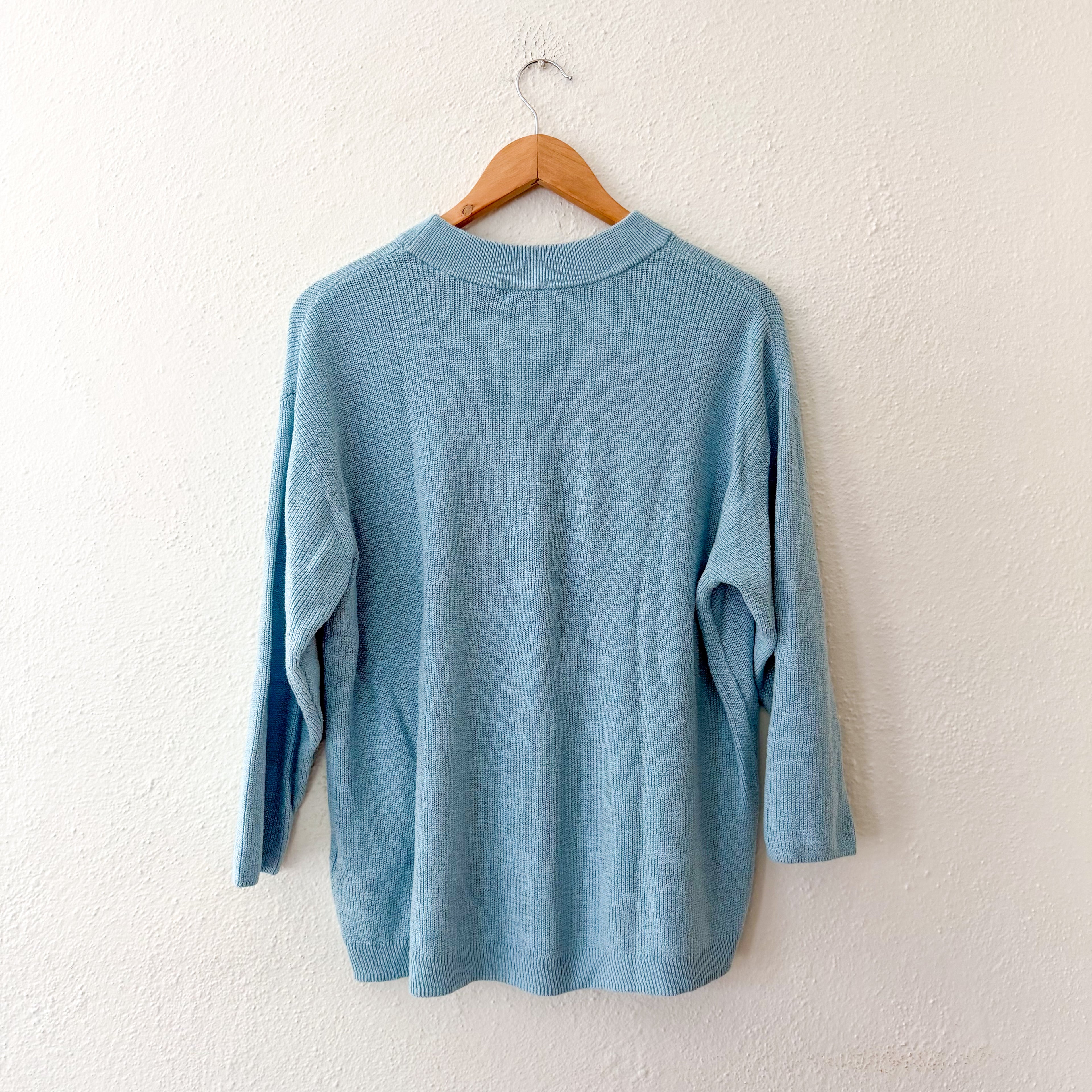 Free People Beach Turquoise Crewneck Open Weave Pullover Sweater | XS