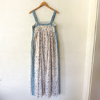In Loom Blue & Cream Toile Empire Waist Maxi Dress | S
