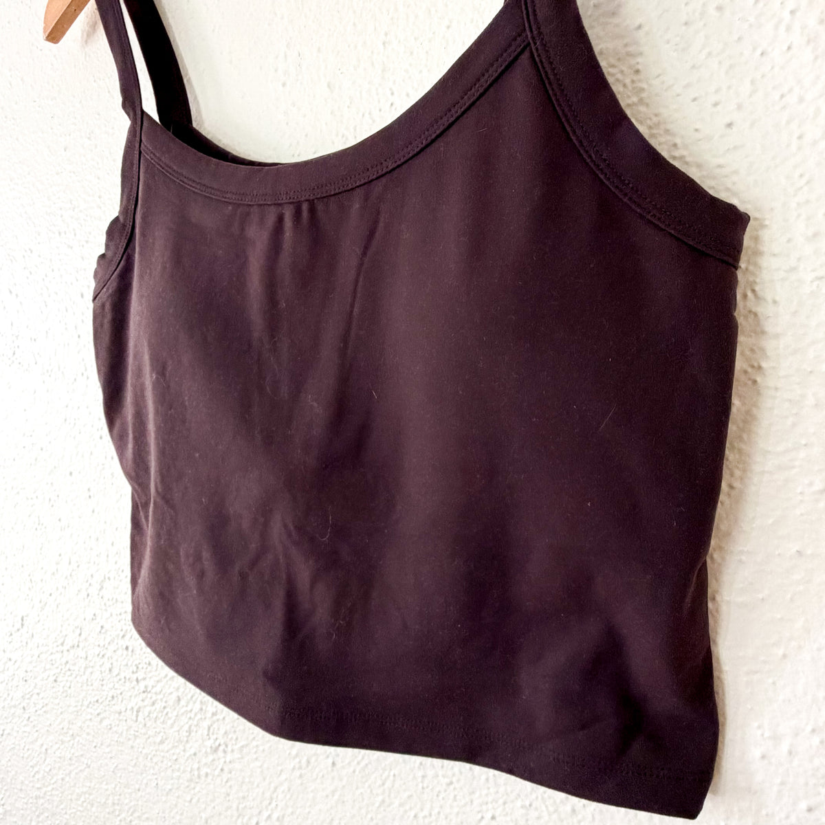 Nuuds Elevate Scoop Crop Top Tank Top in Eggplant | M