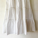 O.P.T. Calypso Cotton Smocked White Swiss Dot Midi Dress | XS
