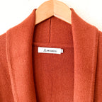 Anrabess Oversized Long Open Front Coatigan in Rust Brown | S
