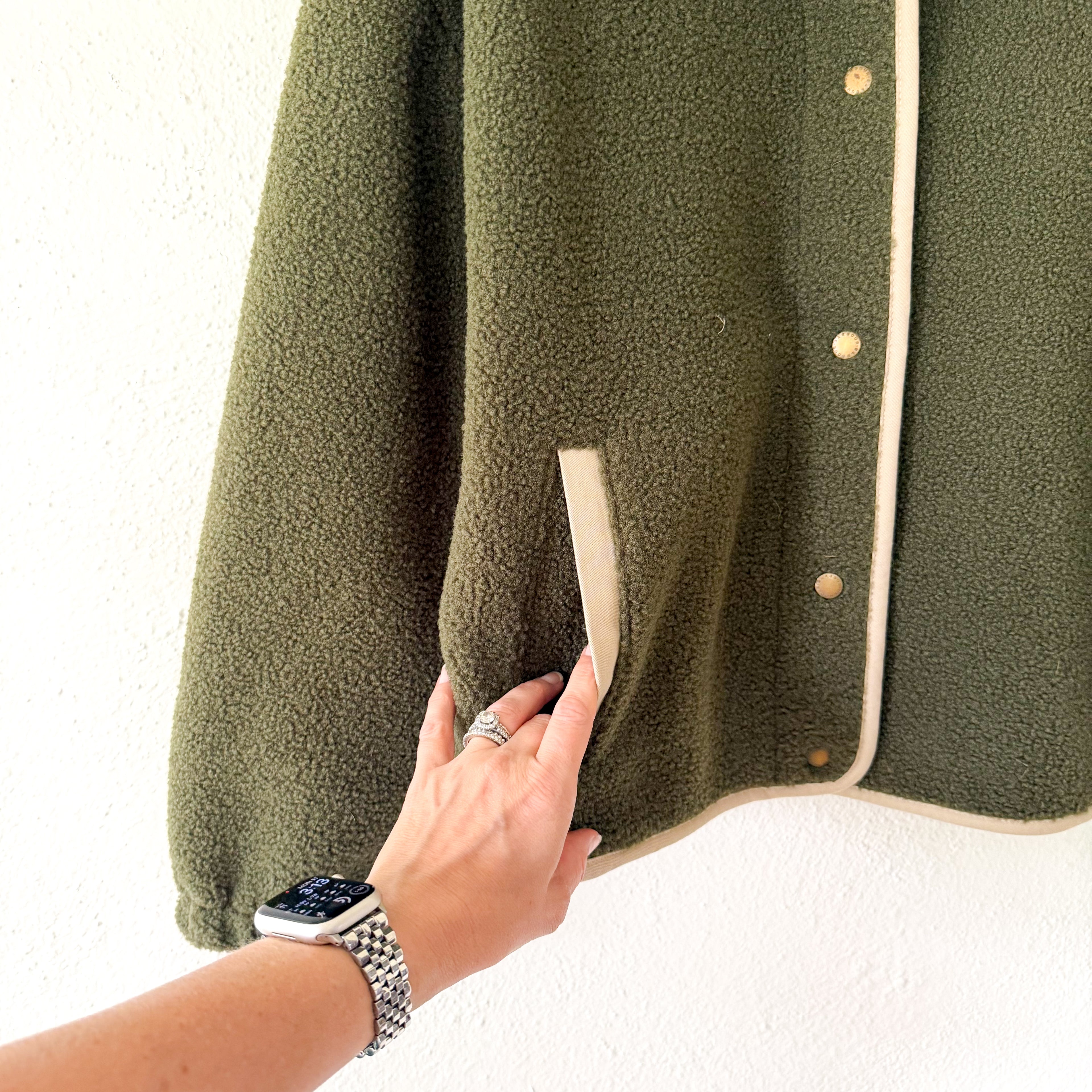 Barbour Violette Fleece Jacket in Olive Green | 8