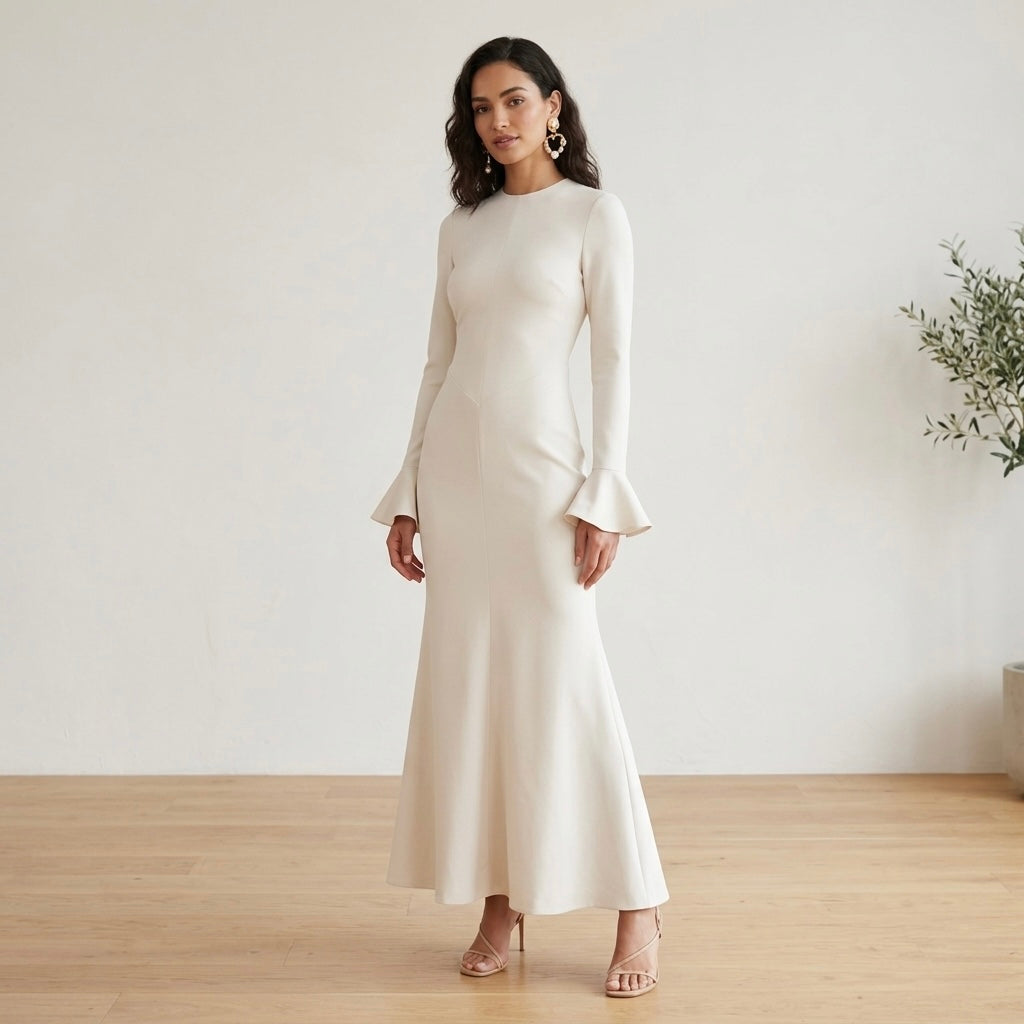 Odd Muse London "The Ultimate Muse" Knitted Maxi Dress in Cream | XS