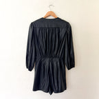 Ramy Brook New York Ines Faux Leather Zipper Front Long Sleeve Romper | 0