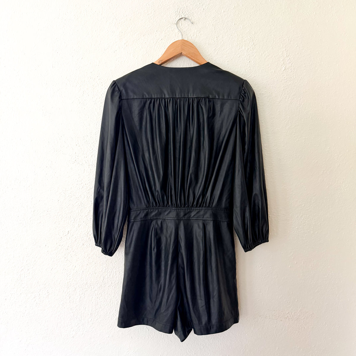Ramy Brook New York Ines Faux Leather Zipper Front Long Sleeve Romper | 0