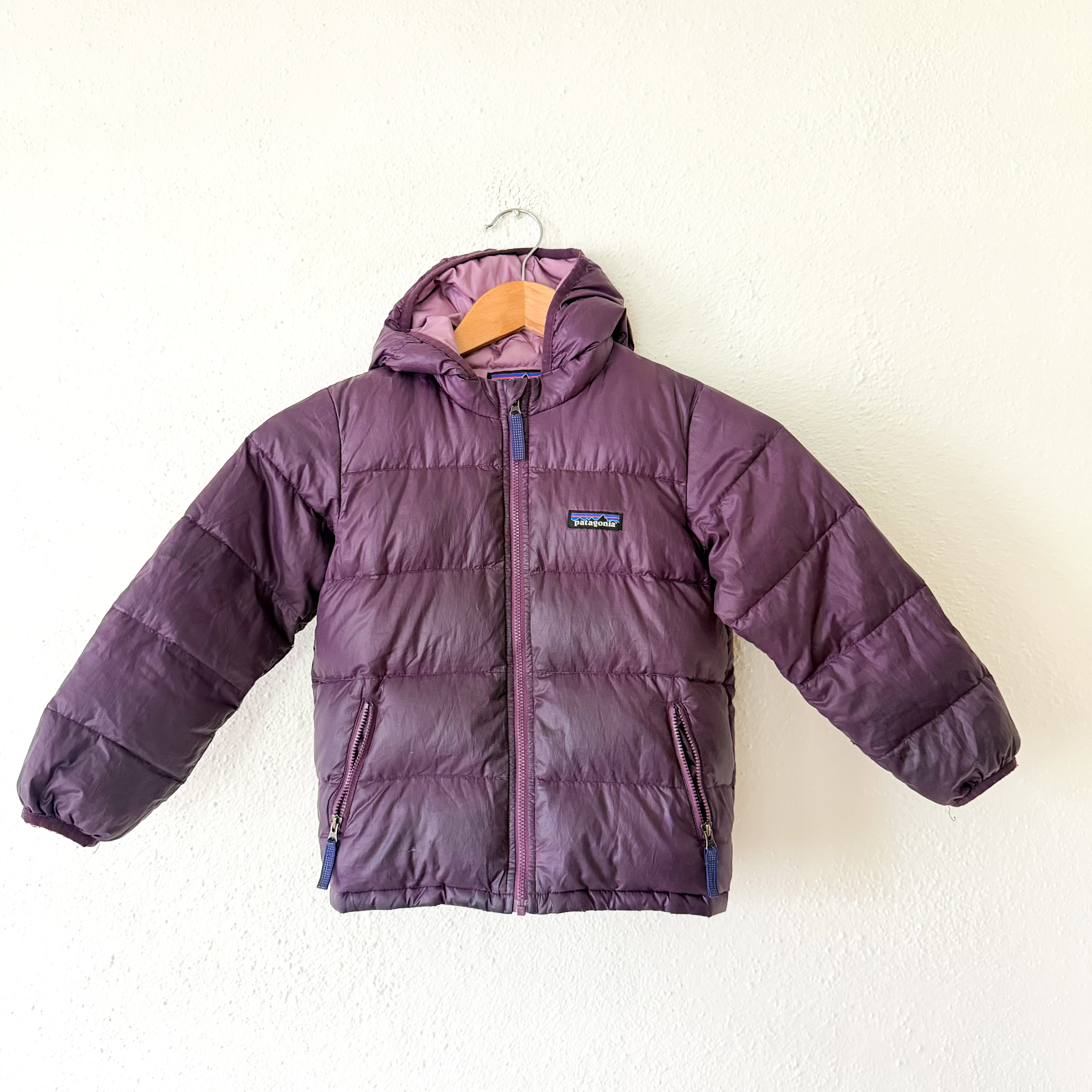 Patagonia Toddler Girls Eggplant Hi Loft Down Puffer Jacket | 4T