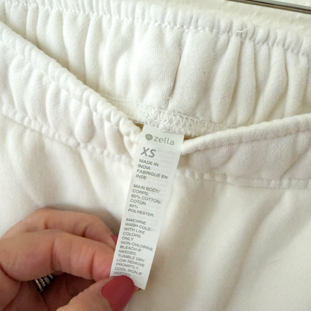 Zella Cream Wide Leg Drawstring Sweatpants | XS