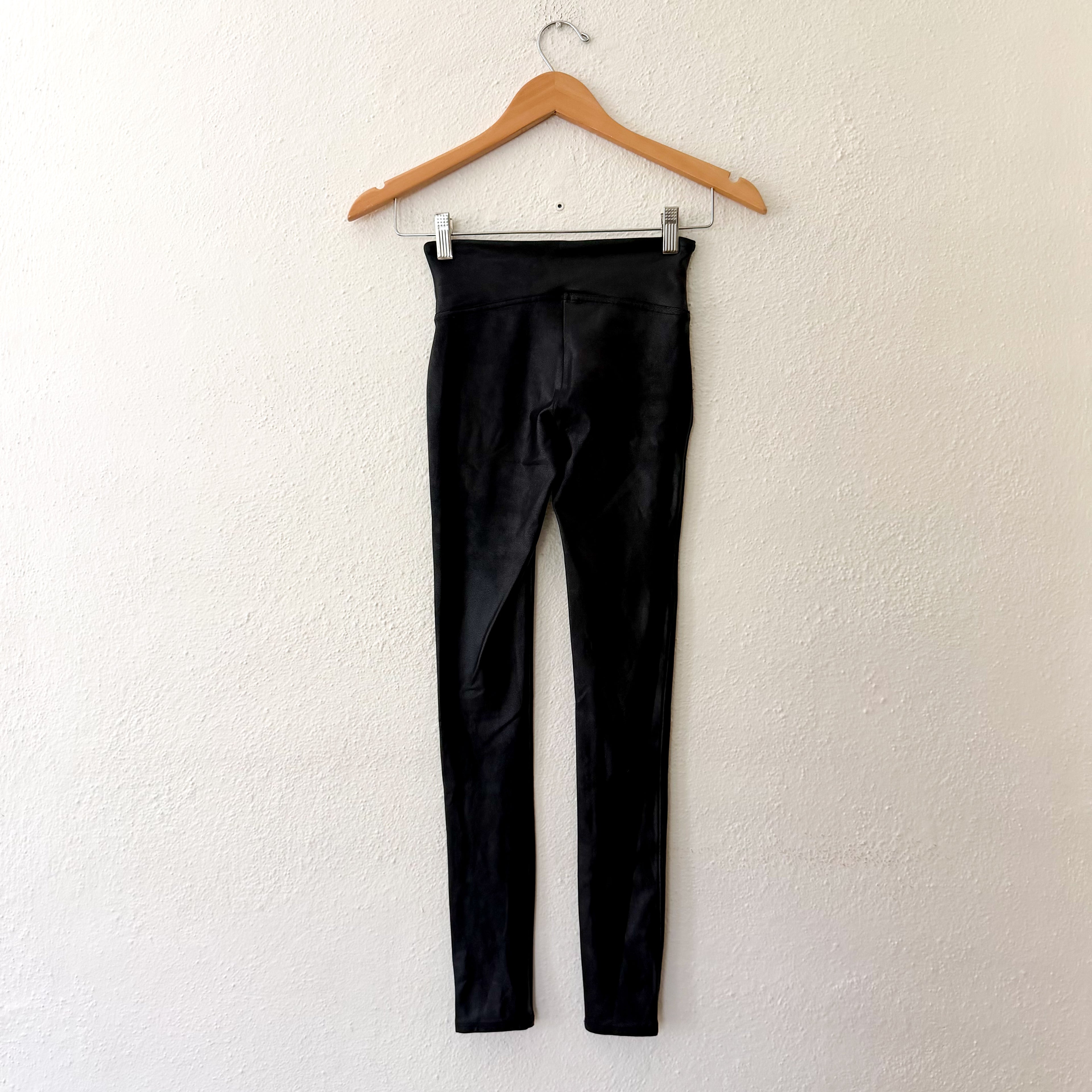 Spanx Black Faux Leather Leggings | XS