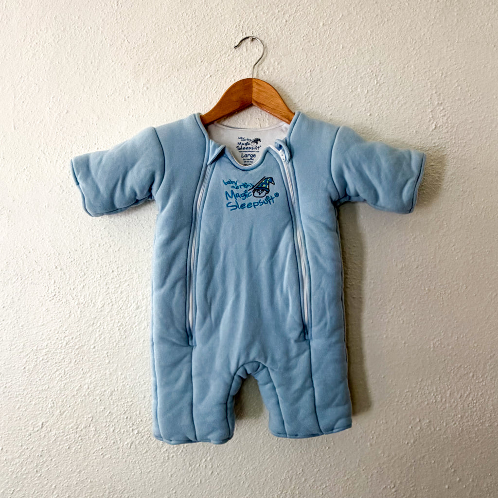 Baby Merlin Light Blue Cotton Magic Sleepsuit Infant Sleep Bag | 6-9m