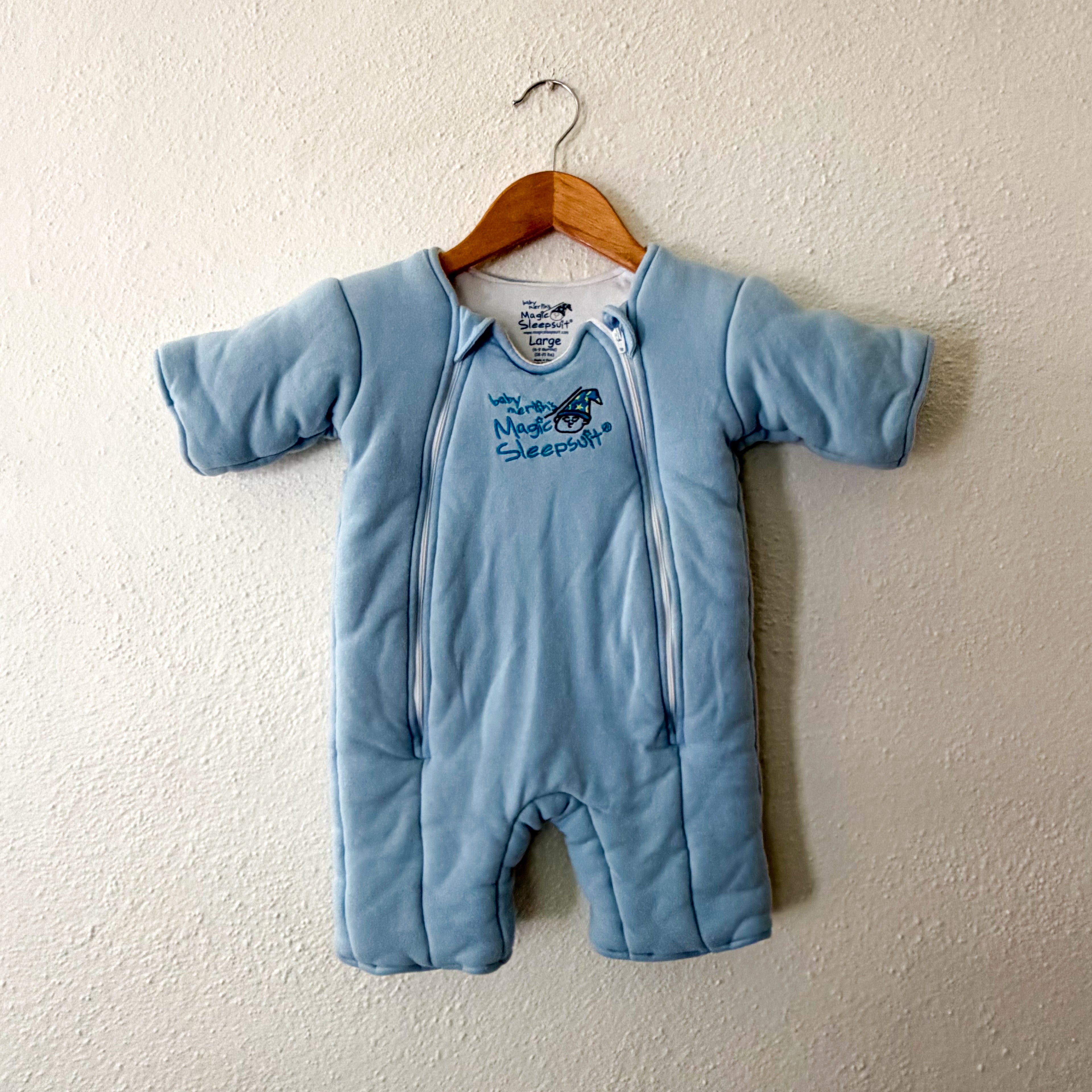 Baby Merlin Light Blue Cotton Magic Sleepsuit Infant Sleep Bag | 6-9m