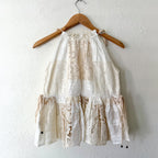 Zimmermann Petite Lace High Neck Sleeveless Peplum Top in Ivory | 0P