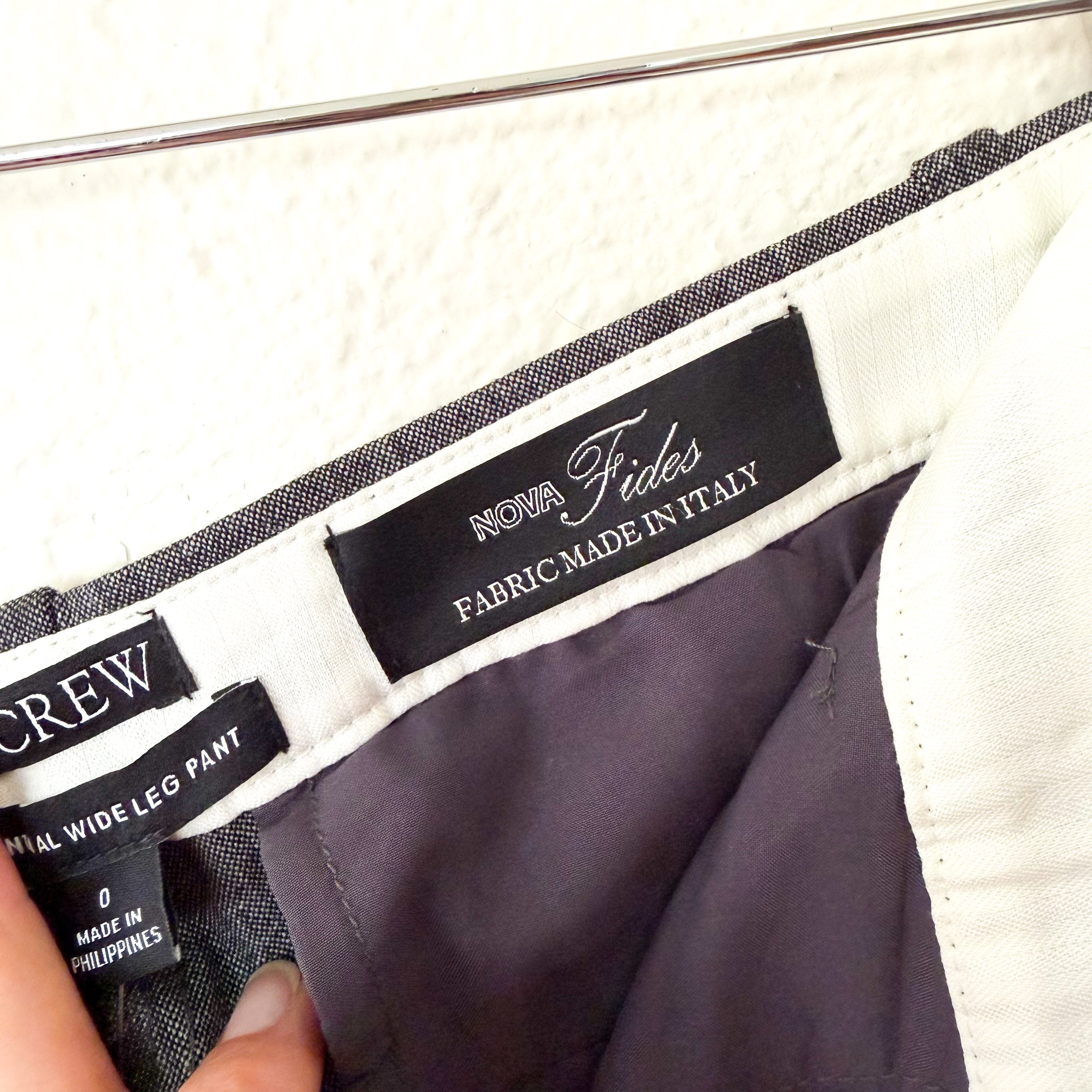 J.Crew Essential Wide-Leg Pant in Grey Italian Studio Wool Blend | 0