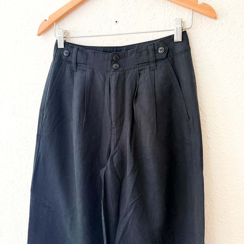 Madewell The Petite Harlow Wide-Leg Pant in Deep Indigo Navy | 0P