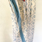 In Loom Blue & Cream Toile Empire Waist Maxi Dress | S