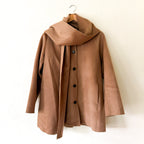 J.Crew Scarf Coat in Dark Camel Drapey Wool Blend | XS