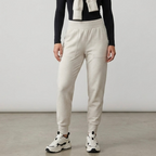 Zella Ultra Soft High Waist Joggers in Beige Ivory Heather | XS
