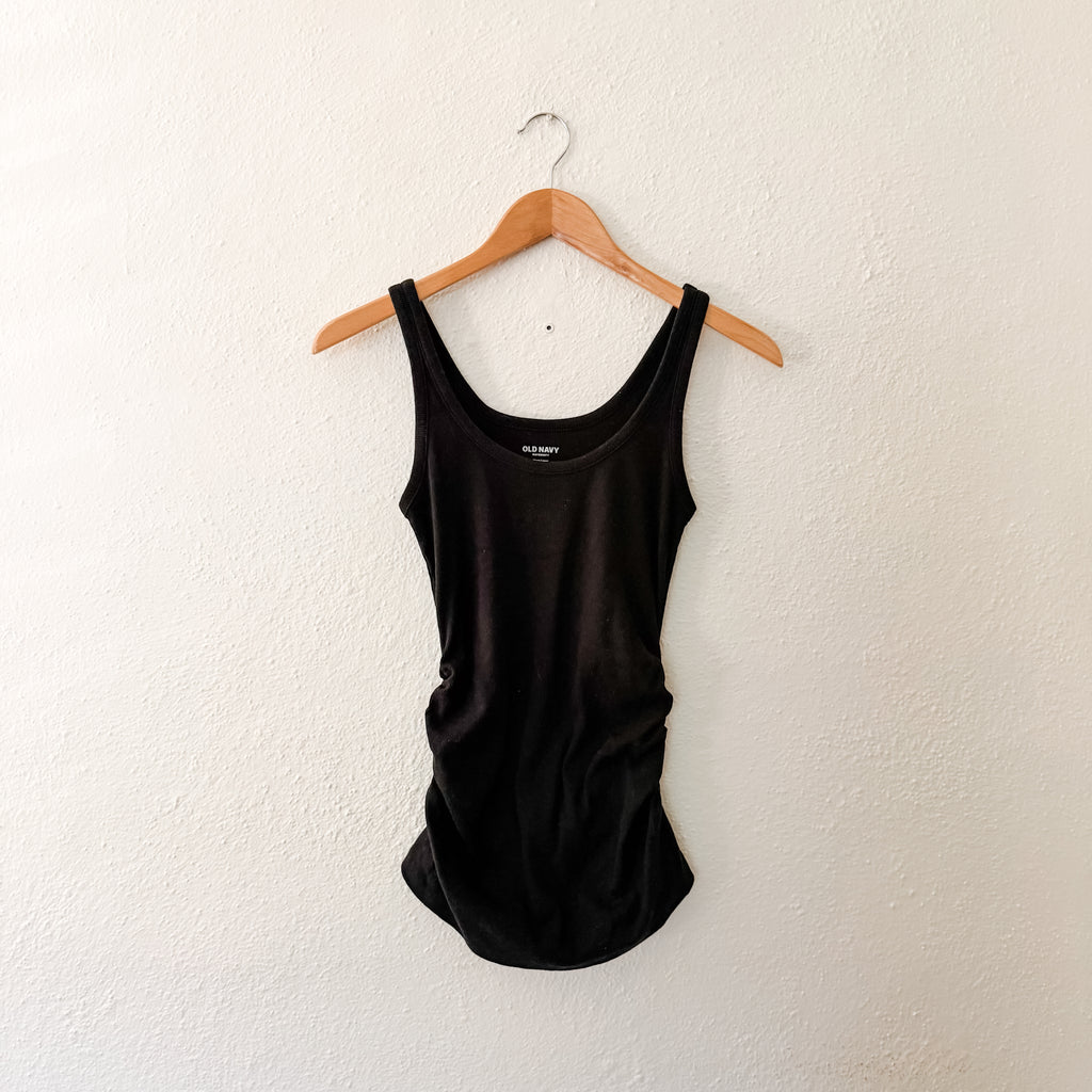 Old Navy Maternity First Layer Scoop-Neck Ribbed Tank Top in Black Jack | XS