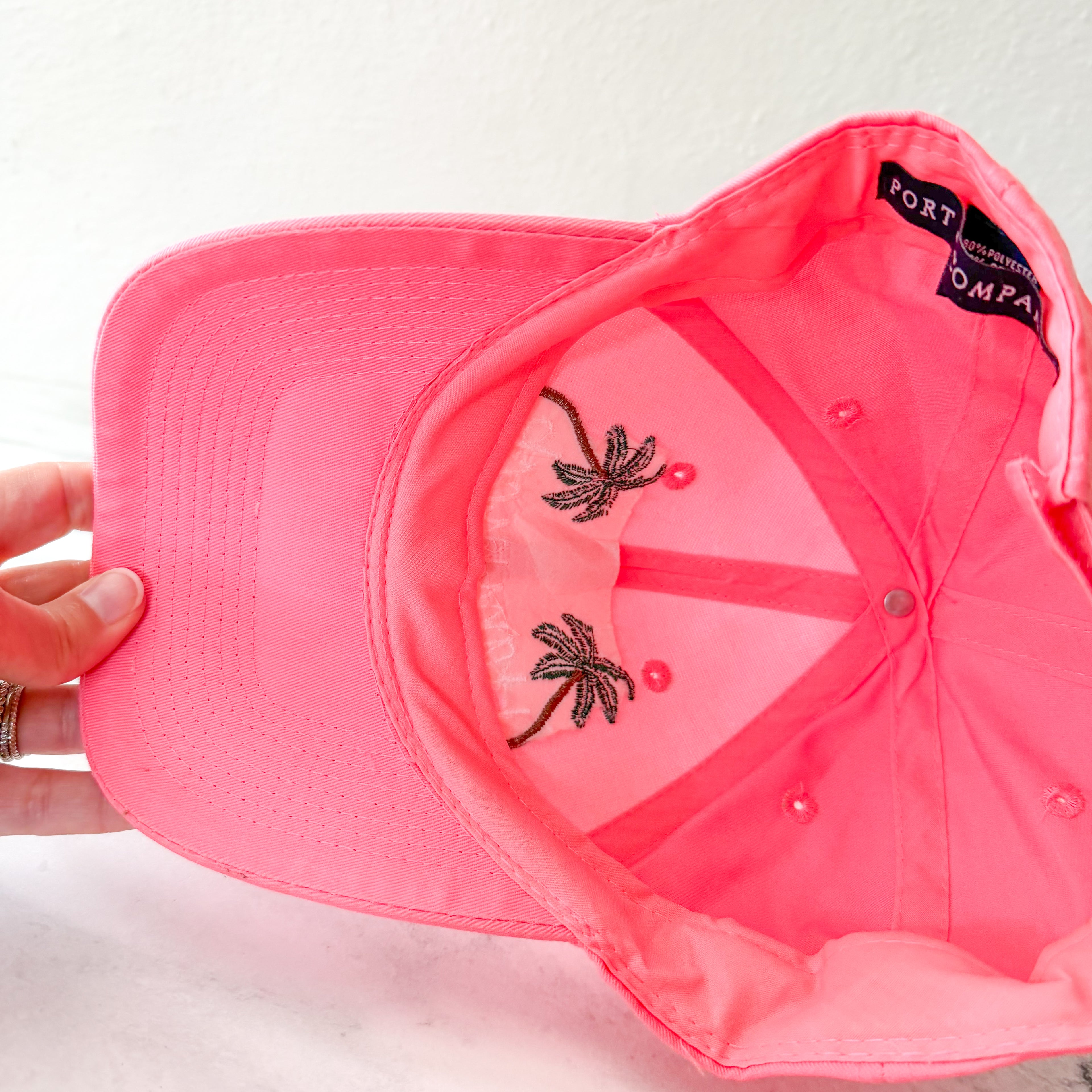 Hammock Florida Embroidered Cotton Baseball Cap | Neon Pink